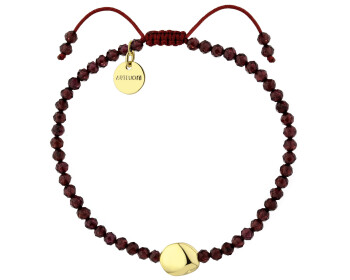 Gold-Plated Brass Bracelet with Garnet
