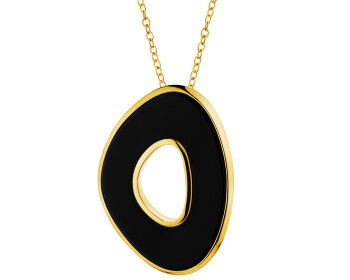 Gold-Plated Brass Necklace with Agate