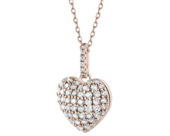 Gold-Plated Brass Necklace with Cubic Zirconia