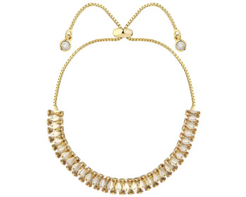 Gold-Plated Brass Bracelet with Cubic Zirconia