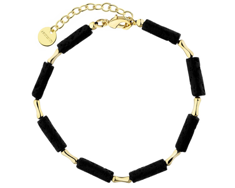 Pozlacený náramek z mosazi s lávou