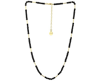 Gold-Plated Brass Necklace with Synthetic Spinel