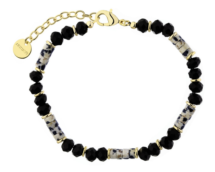 Gold-Plated Brass Bracelet with Agate