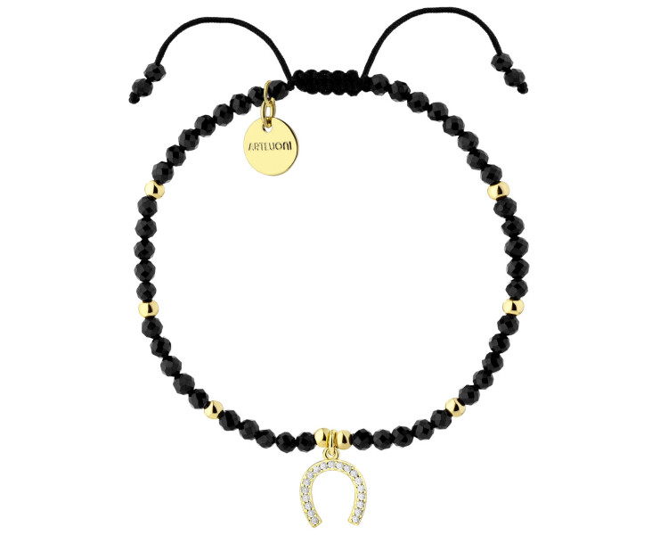 Gold-Plated Brass Bracelet with Synthetic Spinel
