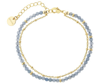 Gold-Plated Brass Bracelet with Agate