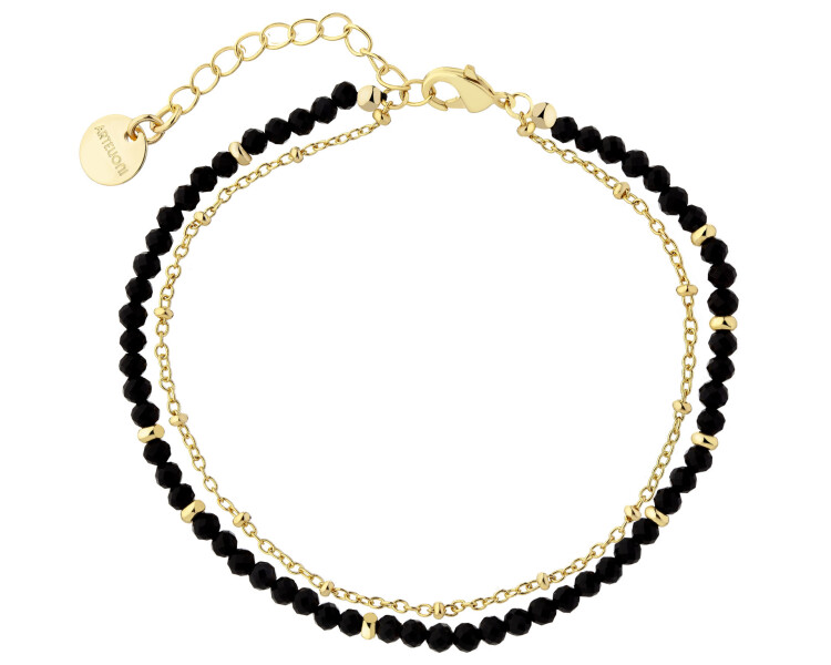 Pozlacený náramek z mosazi s acháty