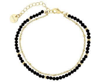 Gold-Plated Brass Bracelet with Agate