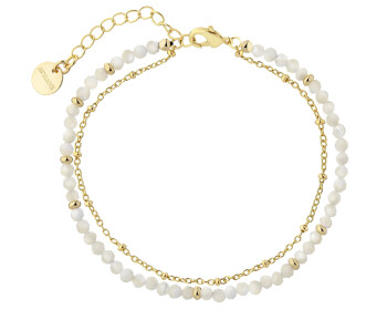 Gold-Plated Brass Bracelet with Mother Of Pearl