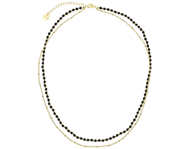 Gold-Plated Brass Necklace with Agate