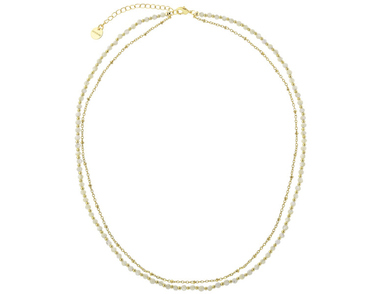 Gold-Plated Brass Necklace with Mother Of Pearl