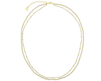 Gold-Plated Brass Necklace with Mother Of Pearl