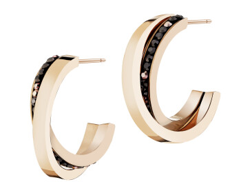 Stainless Steel Hoop Earring with Marcasite