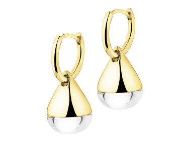 Pozlacené náušnice z mosazi s krystaly