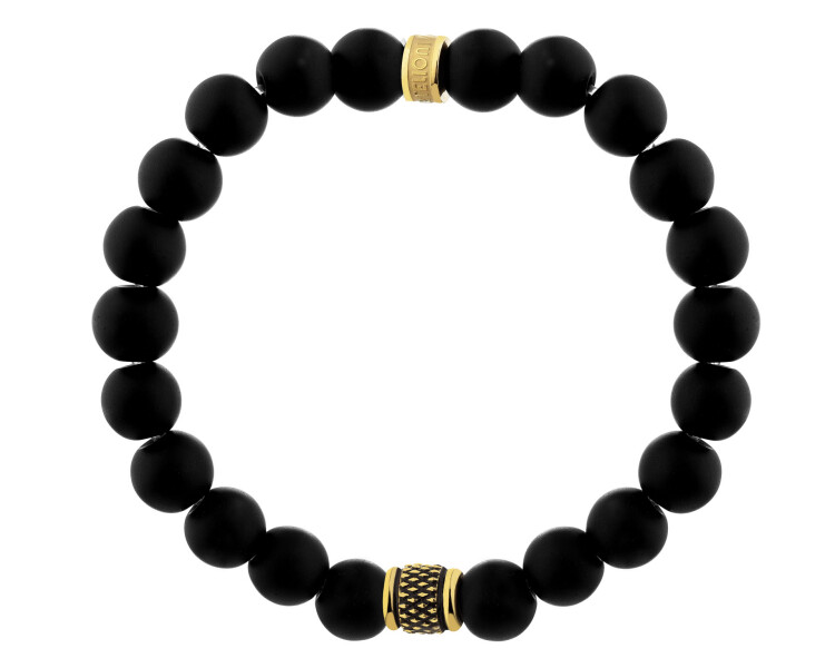Stainless Steel Bracelet with Onyx