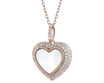 Gold-Plated Brass Necklace with Cubic Zirconia