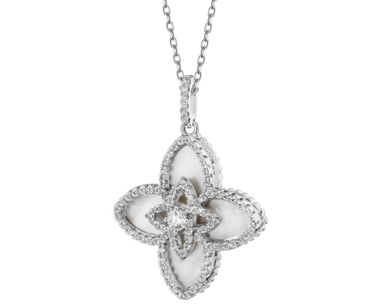 Rhodium-Plated Brass Necklace 