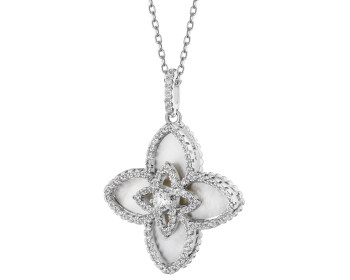 Rhodium-Plated Brass Necklace 