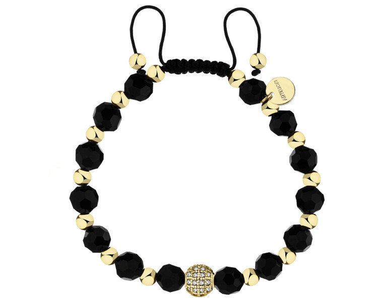 Gold-Plated Brass Bracelet with Glass