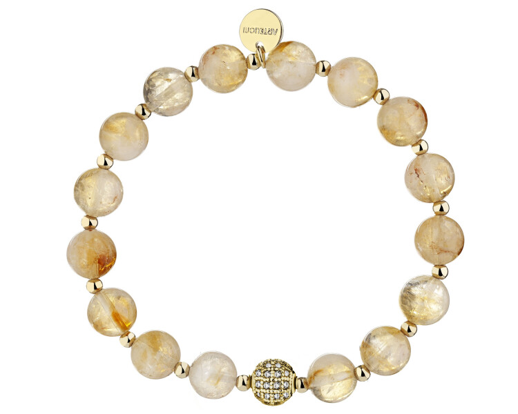 Gold-Plated Brass Bracelet with Citrine