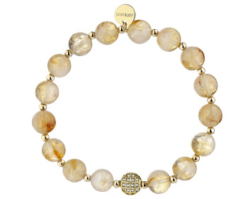 Gold-Plated Brass Bracelet with Citrine