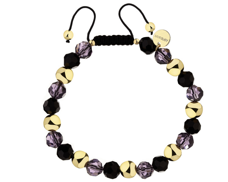 Gold-Plated Brass Bracelet with Glass