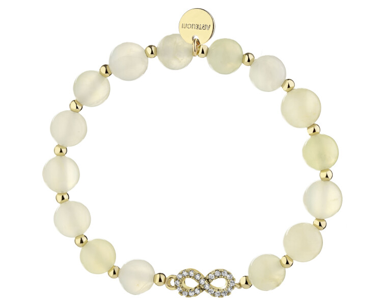 Gold-Plated Brass Bracelet with Jade