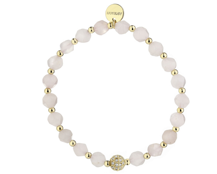 Gold-Plated Brass Bracelet with Quartz