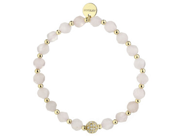 Gold-Plated Brass Bracelet with Quartz
