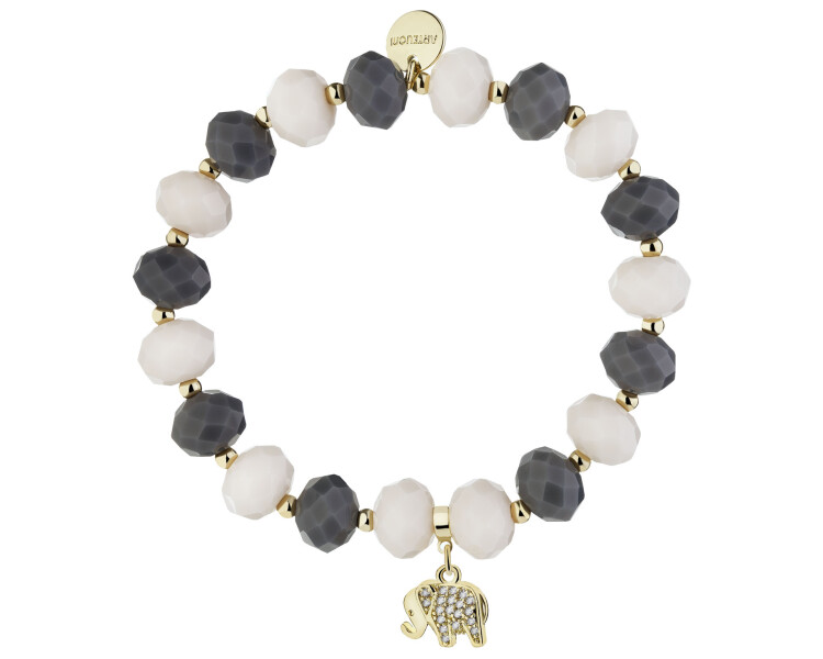 Gold-Plated Brass Bracelet with Jade