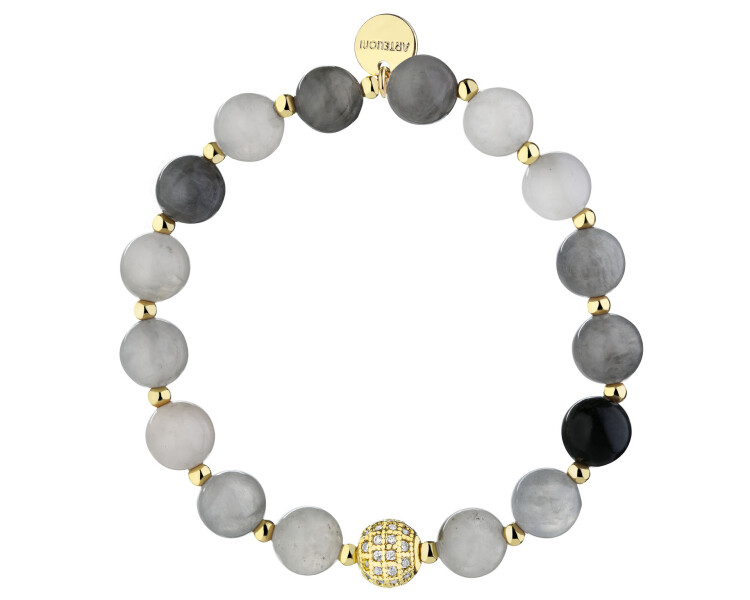 Gold-Plated Brass Bracelet with Crystal