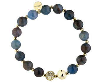 Gold-Plated Brass Bracelet with Apatite