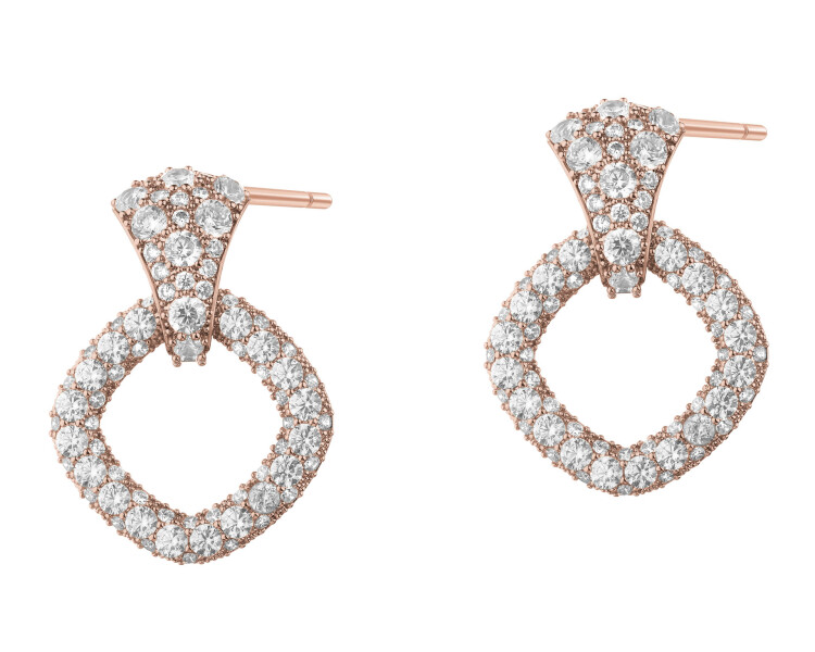 Pozlacené náušnice z mosazi se zirkony