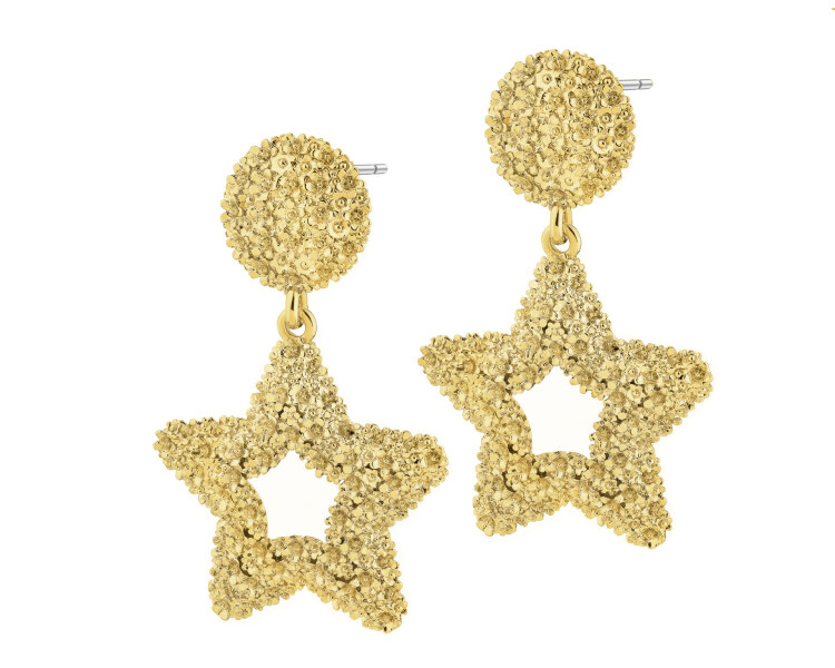 Náušnice z pozlacené mosazi - hvězdy