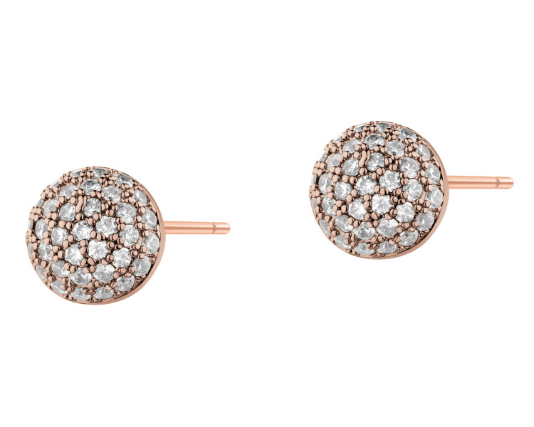 Pozlacené náušnice z mosazi se zirkony