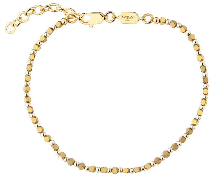 Gold-Plated Brass Bracelet with Hematite