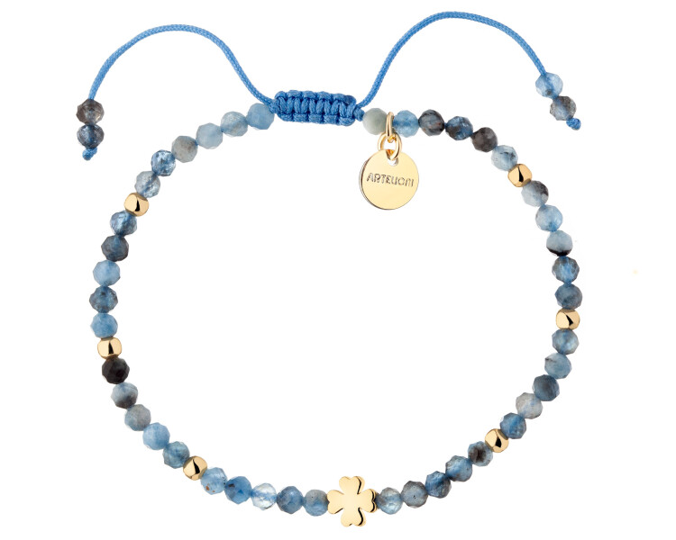 Gold-Plated Brass Bracelet with Kyanite