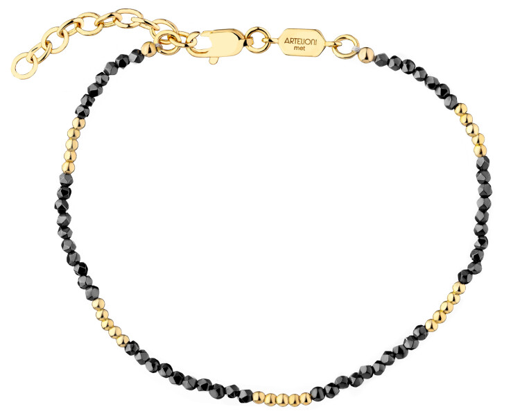 Gold-Plated Brass Bracelet with Hematite