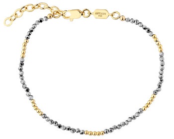 Gold-Plated Brass Bracelet with Hematite
