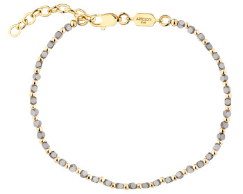 Gold-Plated Brass Bracelet with Hematite