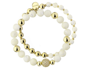 Gold-Plated Brass Bracelet with Cubic Zirconia