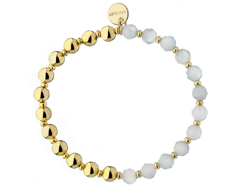 Gold-Plated Brass Bracelet with Aquamarine