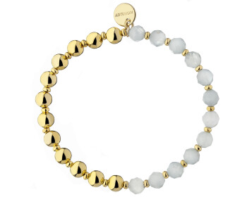 Gold-Plated Brass Bracelet with Aquamarine