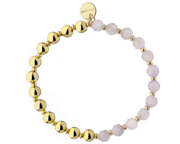 Gold-Plated Brass Bracelet with Amethyst