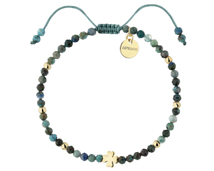 Gold-Plated Brass Bracelet with Turquoise