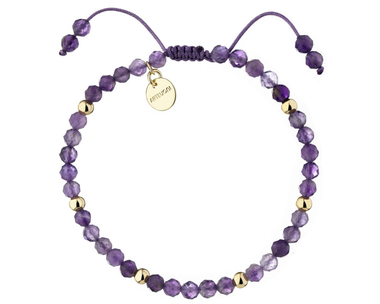 Gold-Plated Brass Bracelet with Amethyst