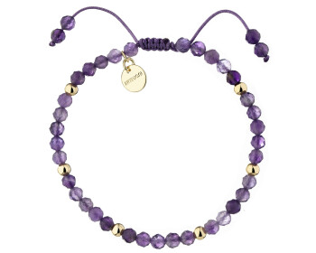 Gold-Plated Brass Bracelet with Amethyst