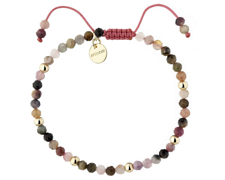 Gold-Plated Brass Bracelet with Tourmaline