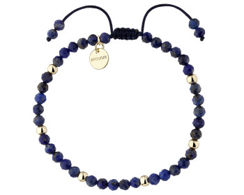 Gold-Plated Brass Bracelet with Lapis Lazuli