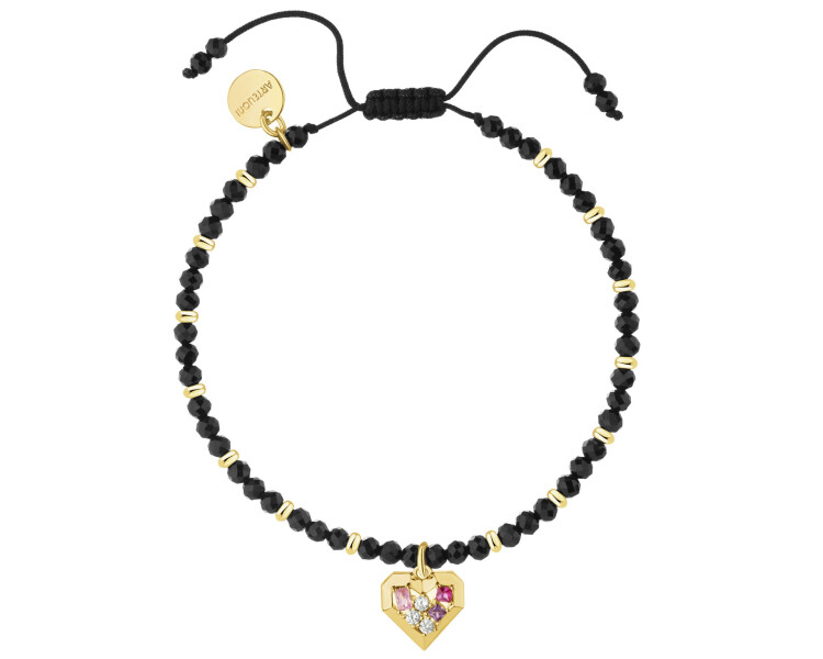 Gold-Plated Brass Bracelet with Tourmaline