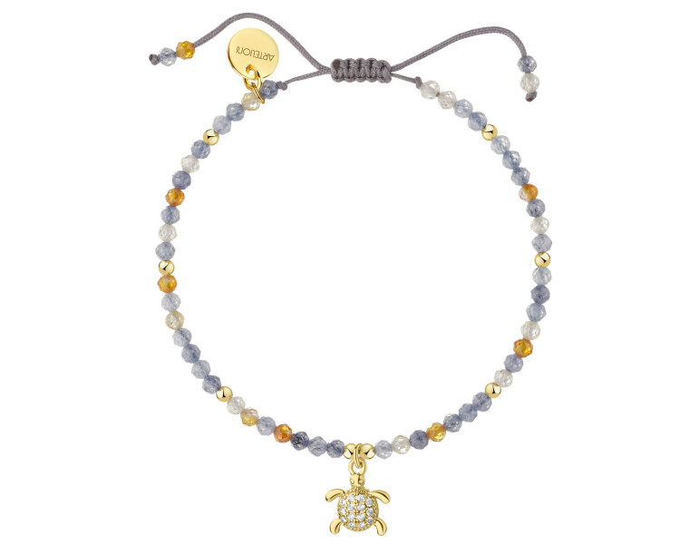 Gold-Plated Brass Bracelet with Cubic Zirconia